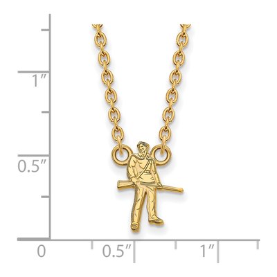 West Virginia University 10K Yellow Gold Large WVU Mountaineer Pendant Necklace – view 3