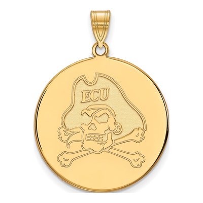 East Carolina University 10K Yellow Gold Pirate Extra Large Disc Pendant