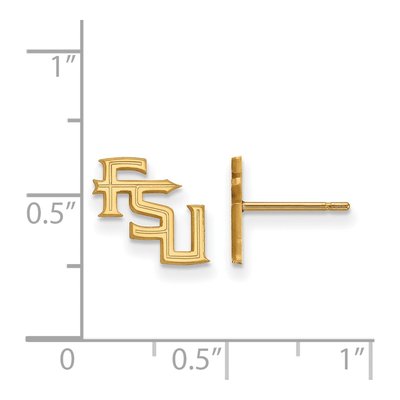 Florida State University 10K Yellow Gold F-S-U Extra Small Stud Earrings – view 2