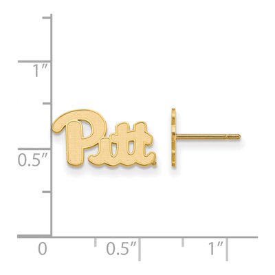University of Pittsburgh 10K Yellow Gold Pitt Panthers Earrings – view 2