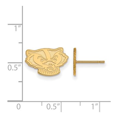 University of Wisconsin 10K Yellow Gold Badgers Earrings – view 2
