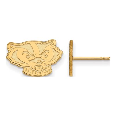 University of Wisconsin 10K Yellow Gold Badgers Earrings