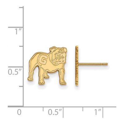 University of Georgia 10K Yellow Gold Bulldog Small Stud Earrings – view 2