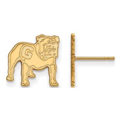 University of Georgia 10K Yellow Gold Bulldog Small Stud Earrings