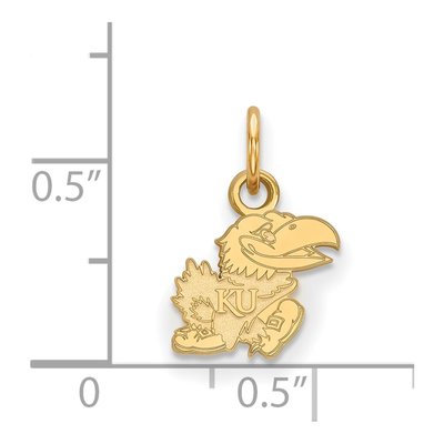University of Kansas 10K Yellow Gold Extra Small Of Jayhawk Pendant – view 2