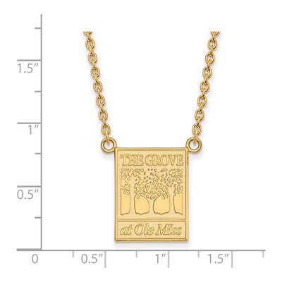 University of Mississippi 10K Yellow Gold Large Ole Miss Grove Pendant Necklace – view 2