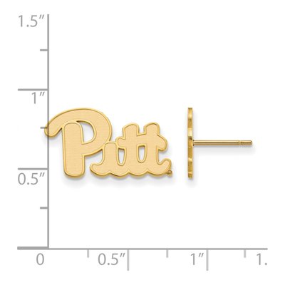 University of Pittsburgh 10K Yellow Gold Pitt Panthers Stud Earrings – view 2