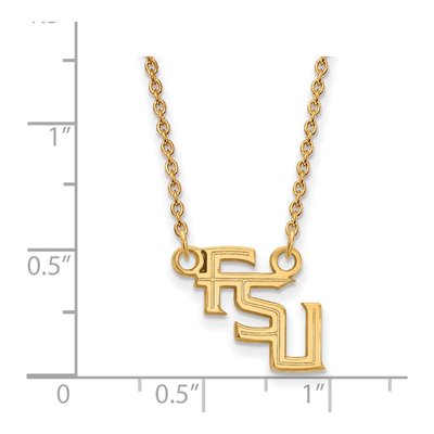 Florida State University 10K Yellow Gold Small FSU Necklace – view 2