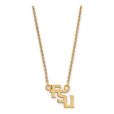 Florida State University 10K Yellow Gold Small FSU Necklace