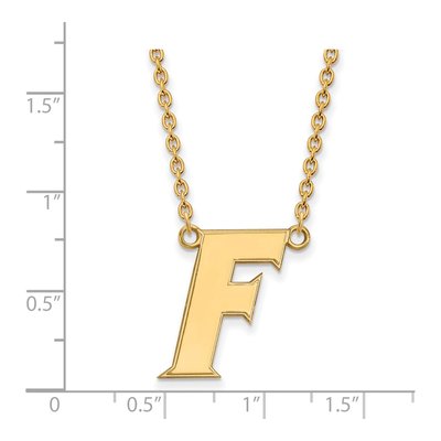 University of Florida 10K Yellow Gold Large Letter F Necklace – view 2
