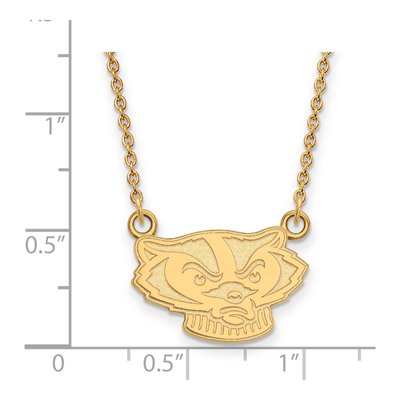University of Wisconsin 10K Yellow Gold Small Badgers Pendant Necklace – view 2