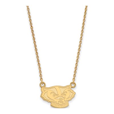 University of Wisconsin 10K Yellow Gold Small Badgers Pendant Necklace