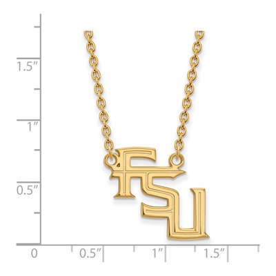 Florida State University 10K Yellow Gold Large FSU Pendant Necklace – view 2