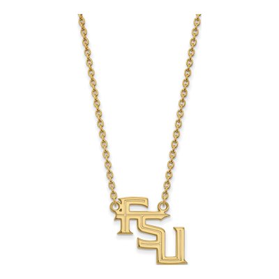 Florida State University 10K Yellow Gold Large FSU Pendant Necklace