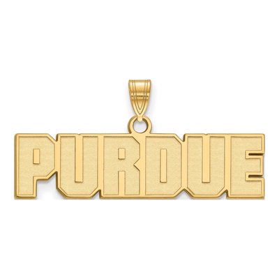 Purdue University 10K Yellow Gold Small Block Pendant