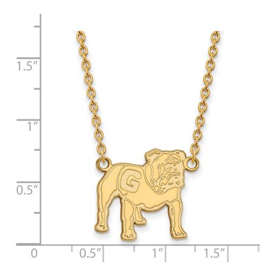University of Georgia 10K Yellow Gold Large UGA Bulldog Pendant Necklace – view 2