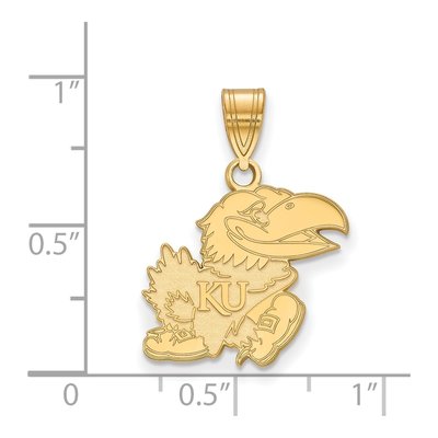 University of Kansas 10K Yellow Gold Medium Jayhawk Pendant – view 2