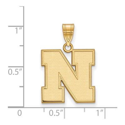 University of Nebraska 10K Yellow Gold Medium Letter N Pendant – view 2
