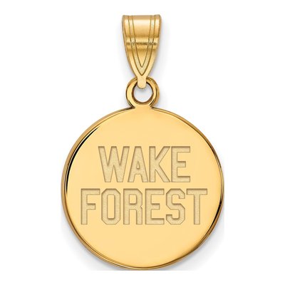Wake Forest University 10K Yellow Gold W-F Deacon Medium Disc Pendant