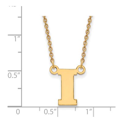 University of Iowa 10K Yellow Gold Small Letter I Pendant Necklace – view 2