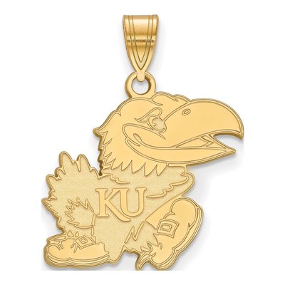 University of Kansas 10K Yellow Gold Jayhawk Large Pendant
