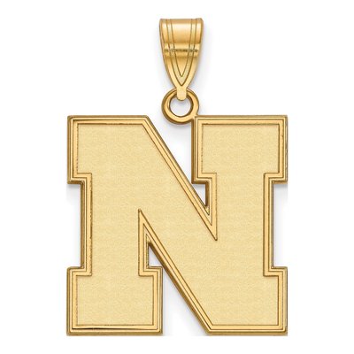 University of Nebraska 10K Yellow Gold Large Letter N Pendant