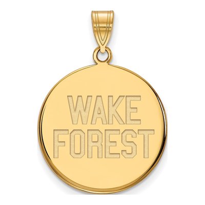 Wake Forest University 10K Yellow Gold W-F Deacon Large Disc Pendant
