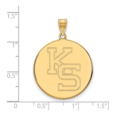 Kansas State University 10K Yellow Gold Extra Large K-S Disc Pendant – view 2