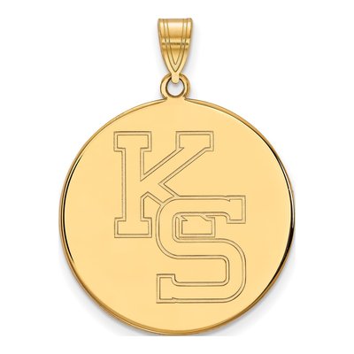 Kansas State University 10K Yellow Gold Extra Large K-S Disc Pendant