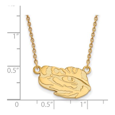 Louisiana State University 10K Yellow Gold Tiger Eye Small Necklace – view 2
