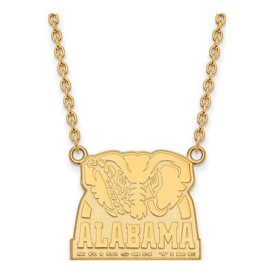 University of Alabama 10K Yellow Gold Elephant Large Necklace