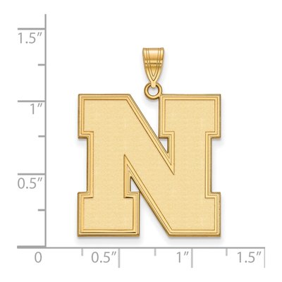 University of Nebraska 10K Yellow Gold Extra Large Letter N Pendant – view 2