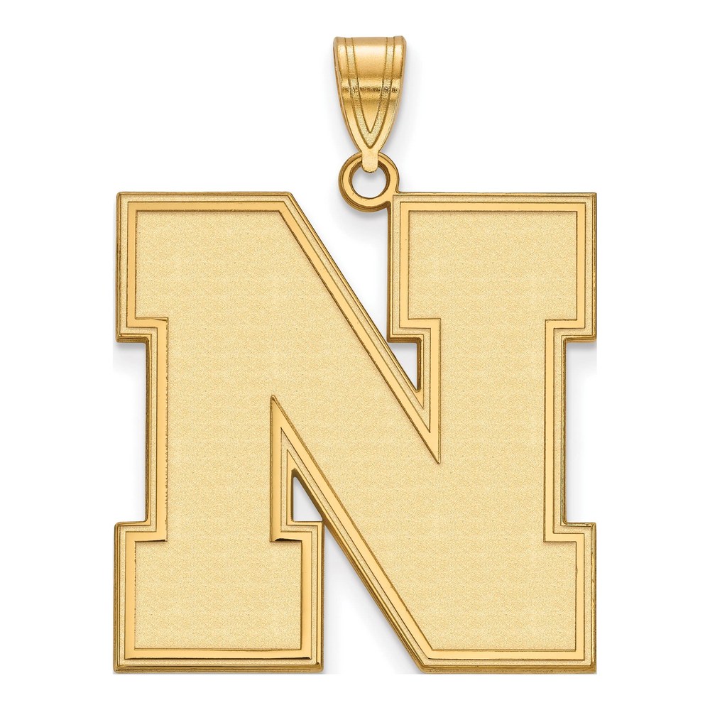 10K Yellow Gold Logoart University Of Nebraska Letter N Extra Large Pendant