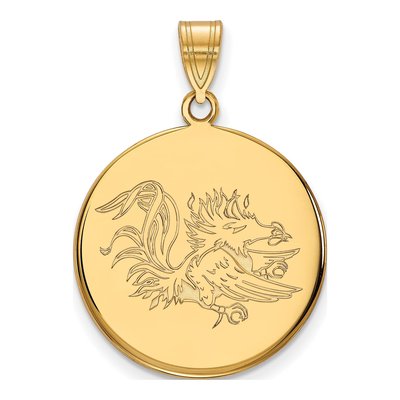 University of South Carolina 10K Yellow Gold Gamecocks Large Disc Pendant