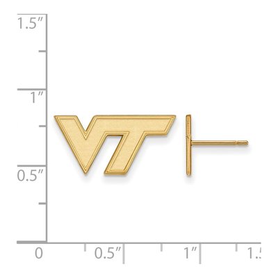 Virginia Tech 10K Yellow Gold V-T Extra Small Earrings – view 2
