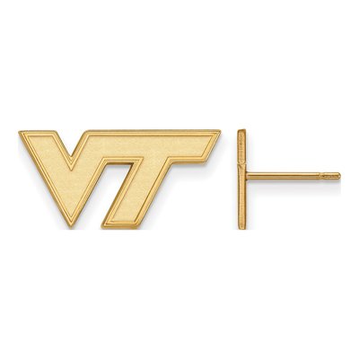 Virginia Tech 10K Yellow Gold V-T Extra Small Earrings