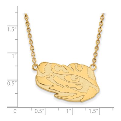 Louisiana State University 10K Yellow Gold Tiger Eye Large Necklace – view 2