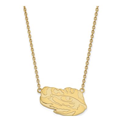 Louisiana State University 10K Yellow Gold Tiger Eye Large Necklace