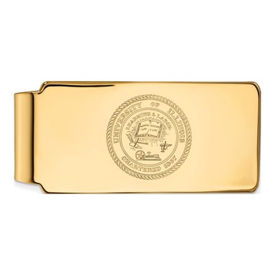 10K Yellow Gold Logoart University Of Illinois Crest Money Clip