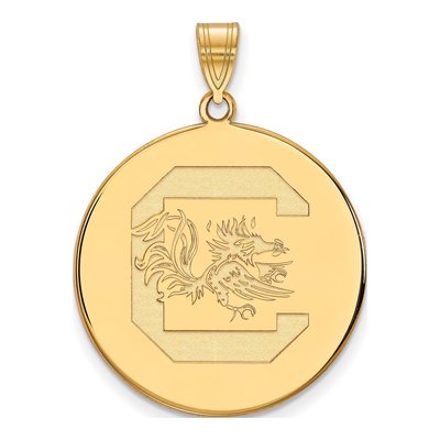 University of South Carolina 10K Yellow Gold Extra Large Gamecocks XL Disc Pendant