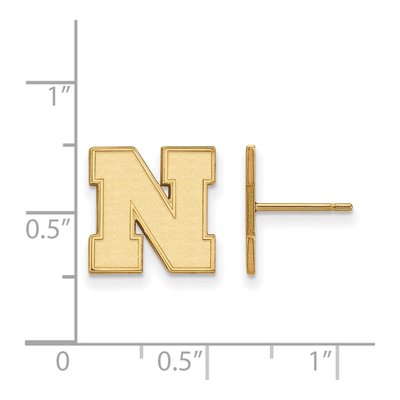 University of Nebraska 10K Yellow Gold Letter N Stud Earrings – view 2