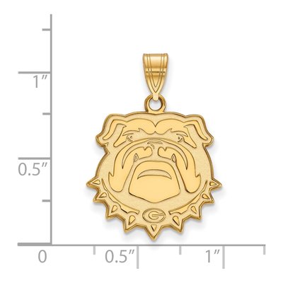 University of Georgia 10K Yellow Gold Large Bulldog Pendant – view 2