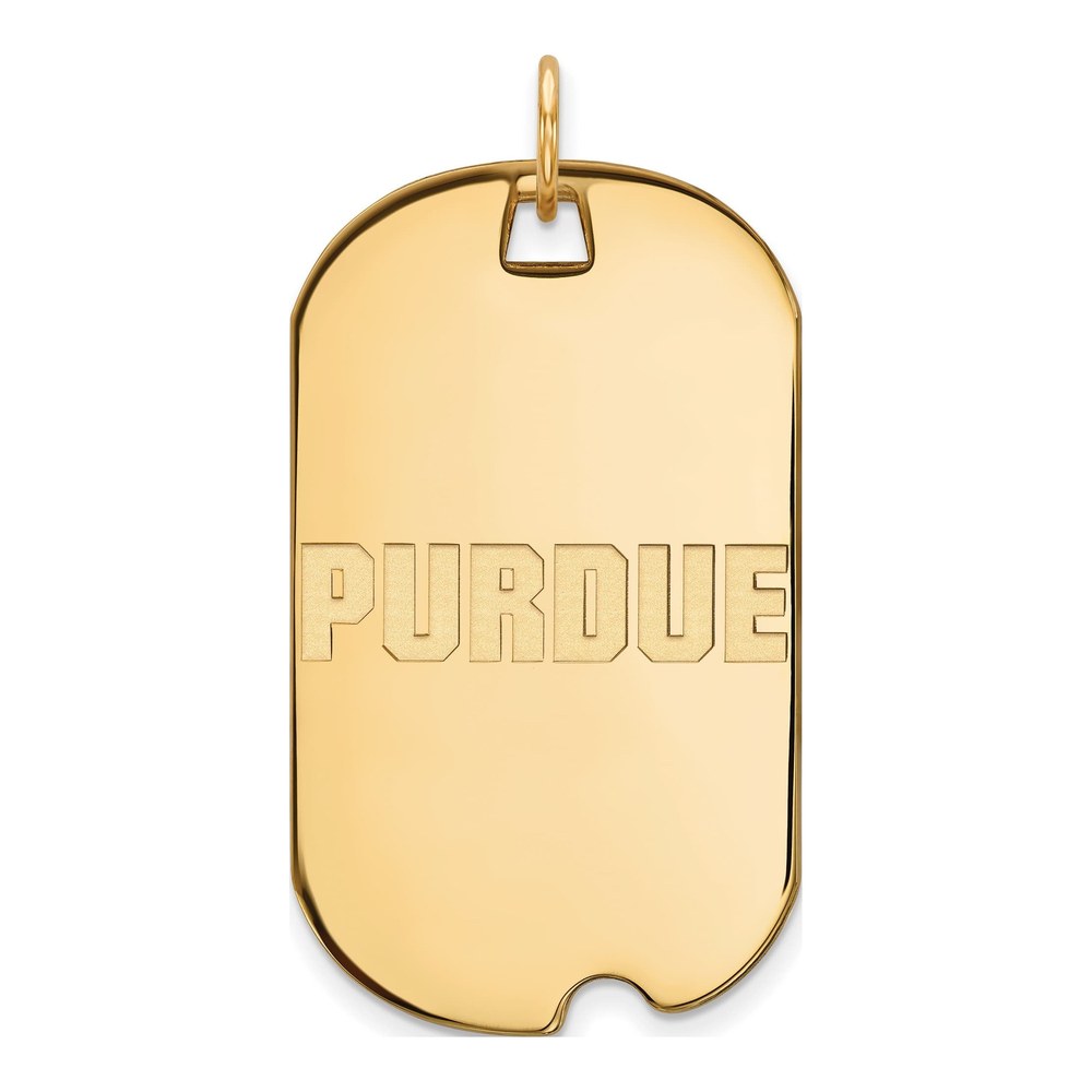 Purdue University 10K Yellow Gold Large Dog Tag Pendant