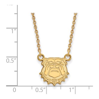 University of Georgia 10K Yellow Gold Small UGA Bulldog Pendant Necklace – view 2