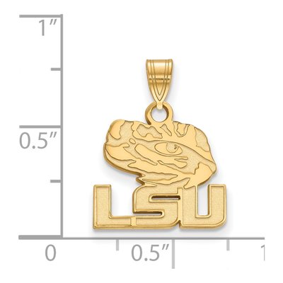 Louisiana State University 10K Yellow Gold L-S-U Tiger Eye Small Pendant – view 2
