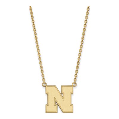 University of Nebraska 10K Yellow Gold Large Letter N Necklace