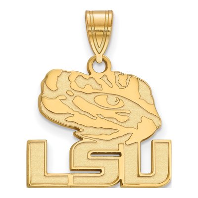 Louisiana State University 10K Yellow Gold Medium LSU Tiger's Eye Pendant