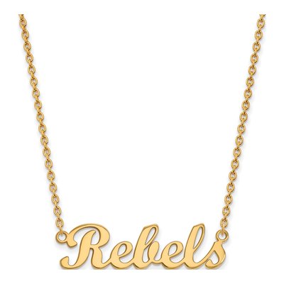 University of Mississippi 10K Yellow Gold Small Ole Miss Rebels Script Bar Necklace