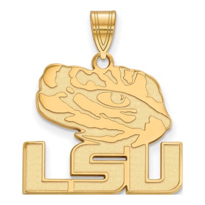 Louisiana State University 10K Yellow Gold LSU Tiger Eye Large Pendant