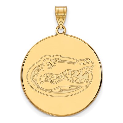 University of Florida 10K Yellow Gold Gators Extra Large Disc Pendant